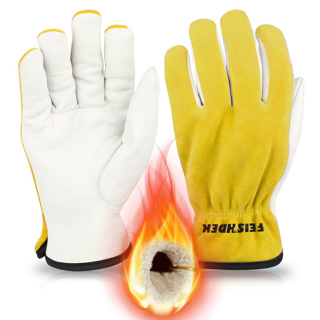 Insulated Cowhide leather work gloves