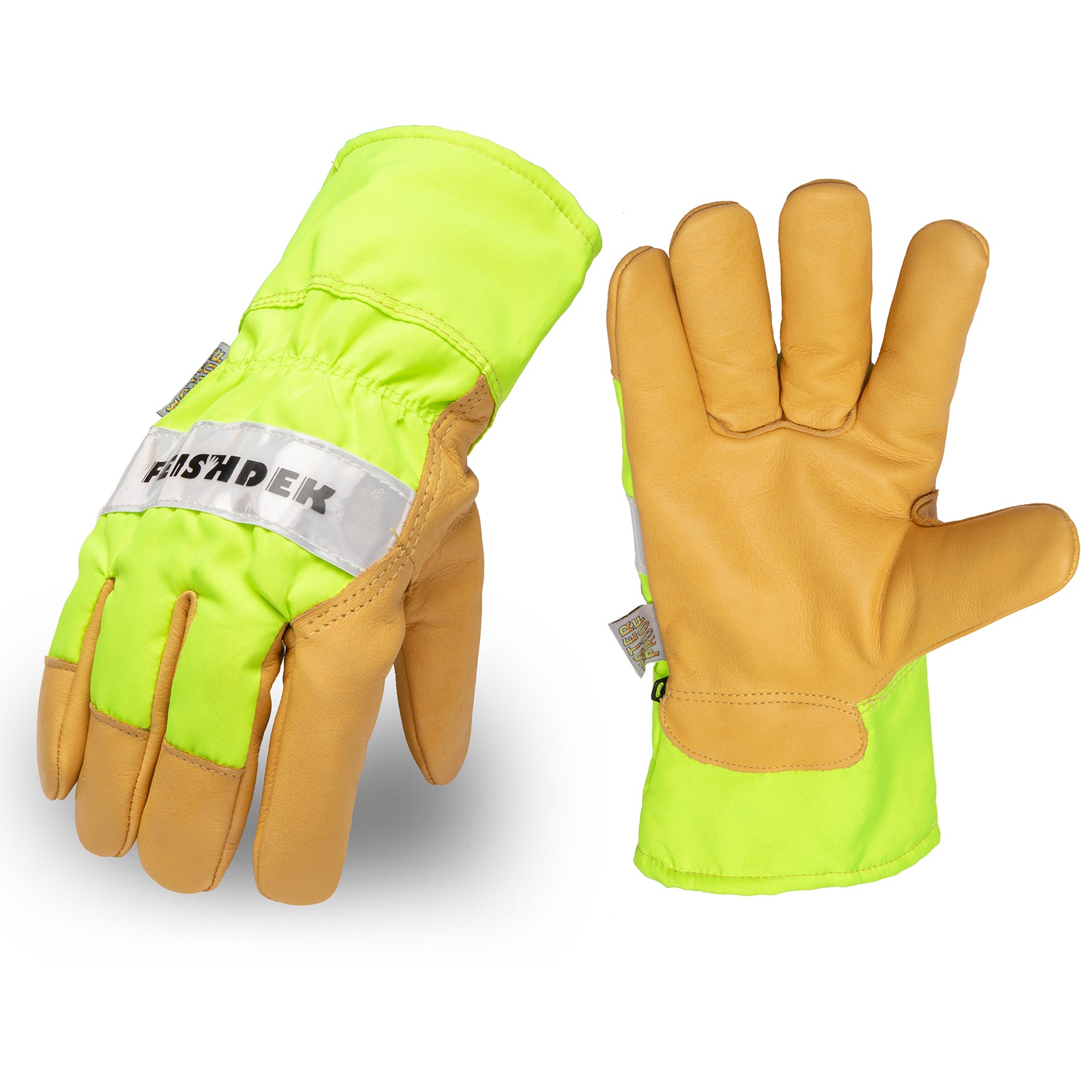 Heavy Duty Hi-Viz waterproof Insulated leather winter work Gloves