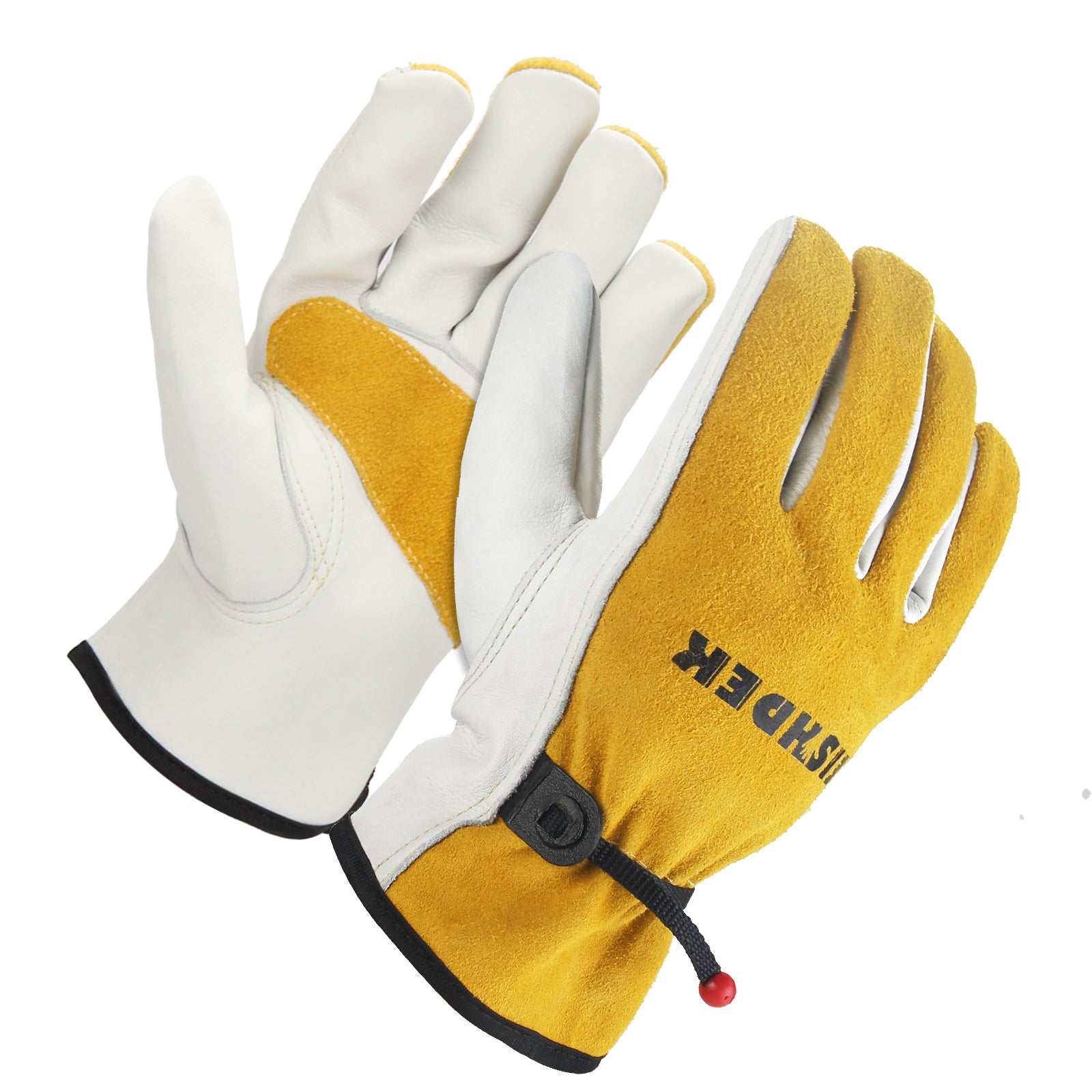 Heavy Duty Cowhide Leather Work Gloves with Adjustable Wrist