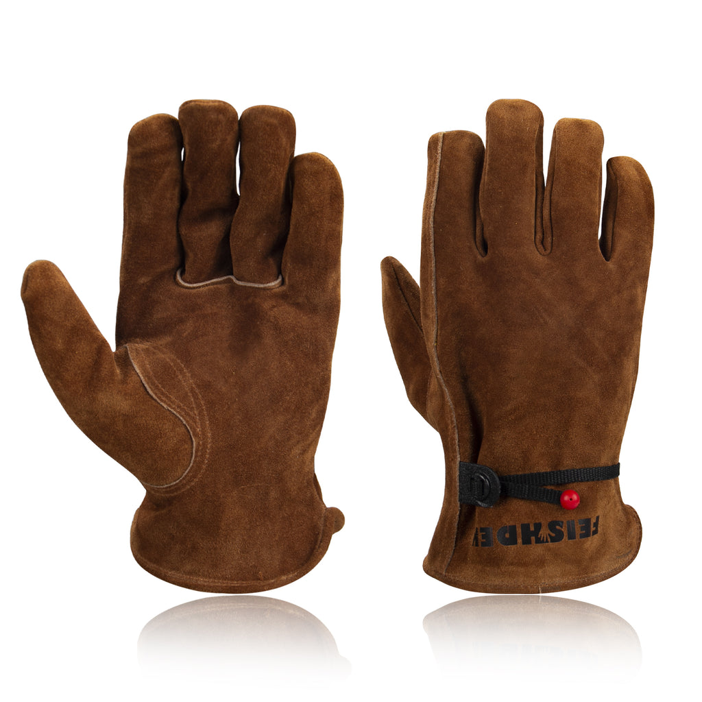 Grain Cowhide leather gloves with Partial internal leather lining
