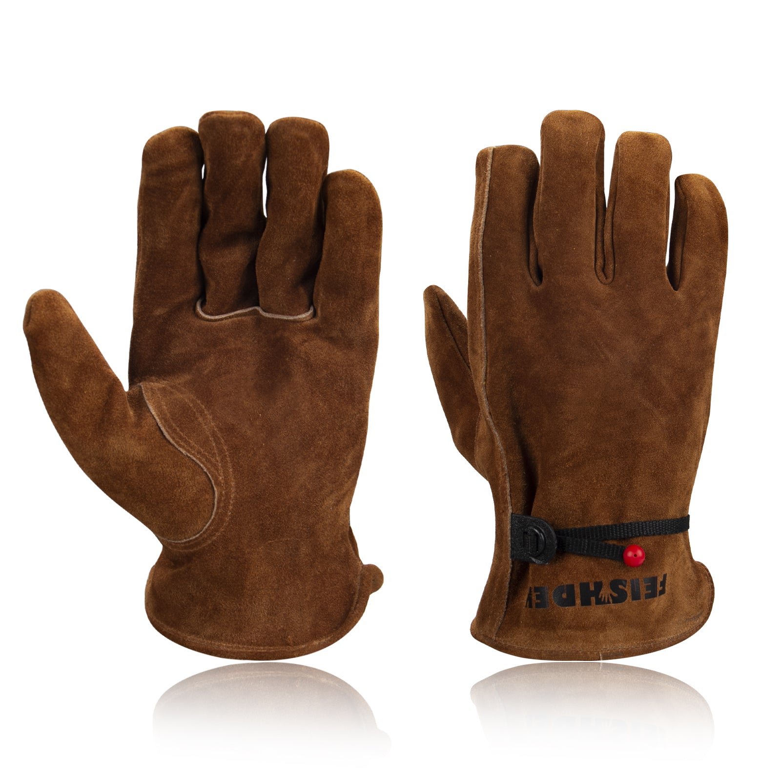 Grain Cowhide leather gloves with Partial internal leather lining