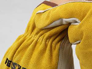 Heavy-Duty Cowhide Work Gloves with Elastic wrist