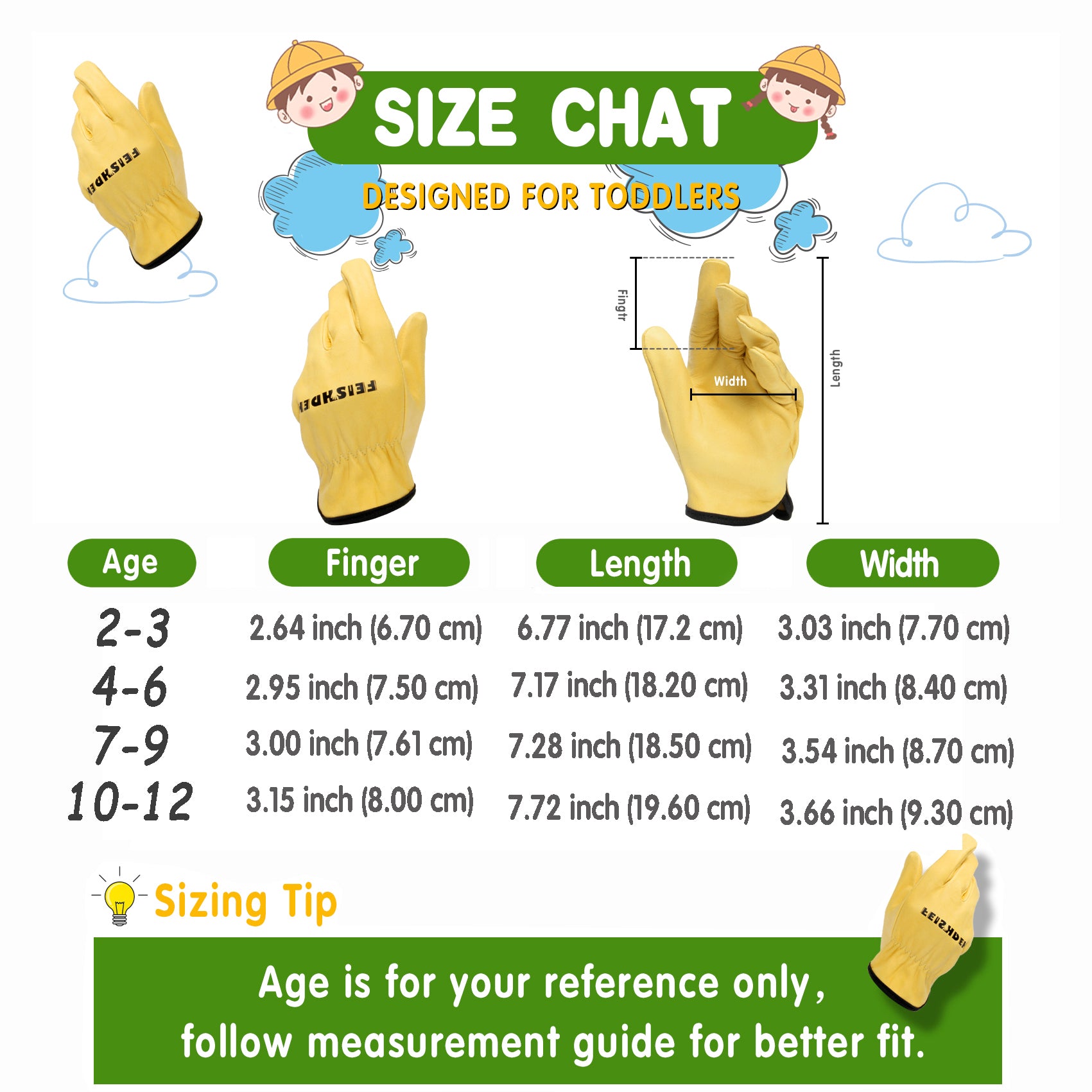 Children’s Cowhide Leather Gardening Gloves