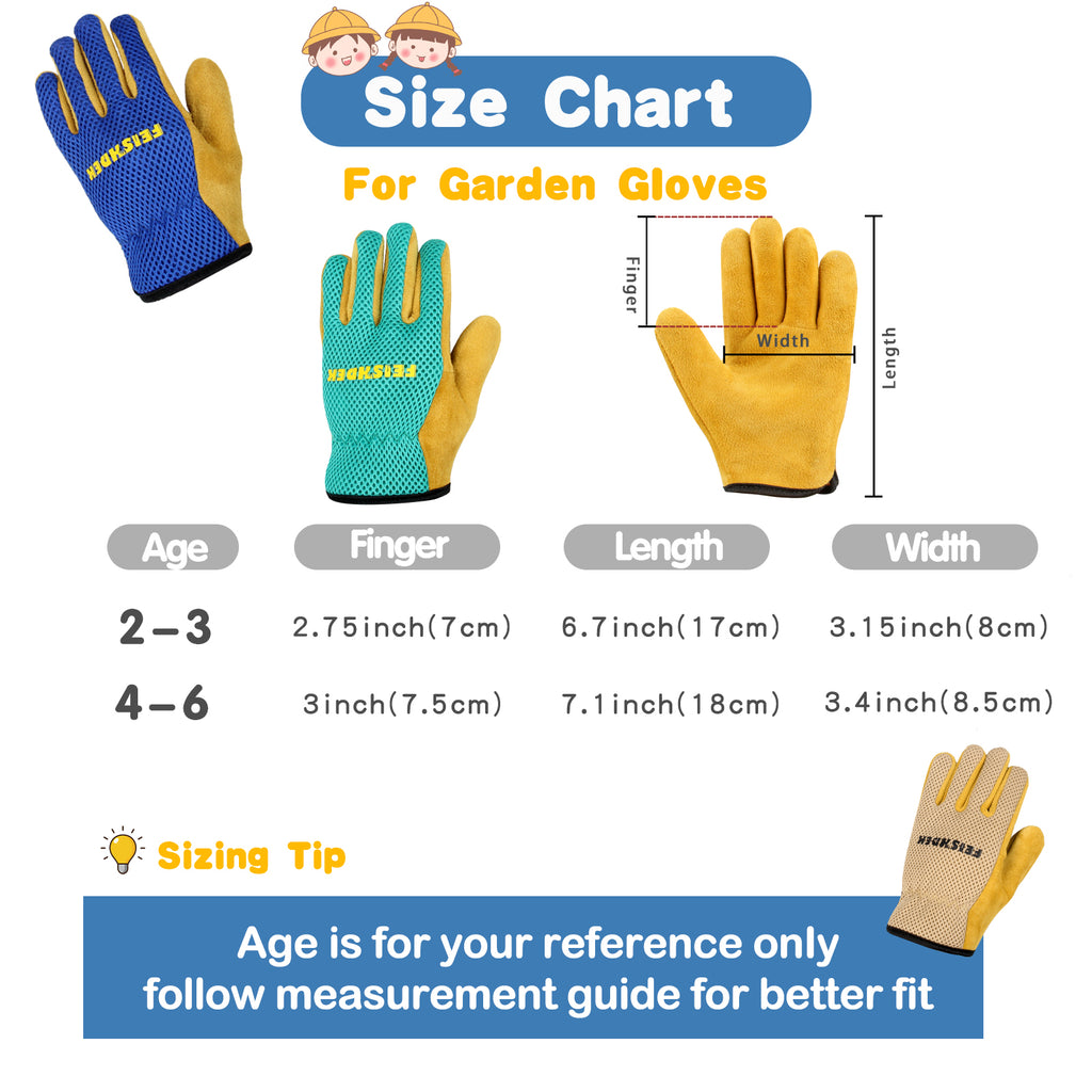 Young Gardener`s Children`s leather Gloves