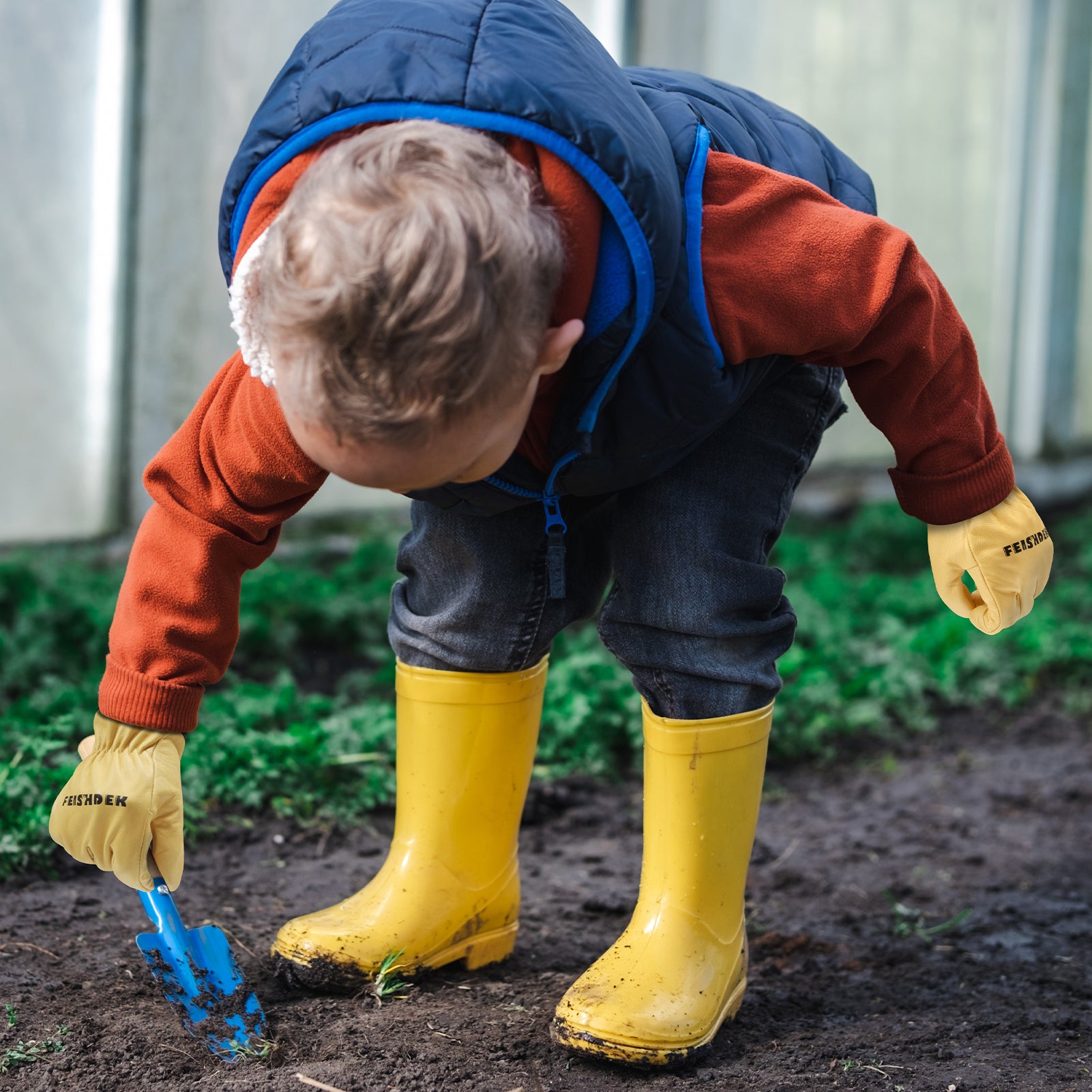 Children’s Cowhide Leather Gardening Gloves