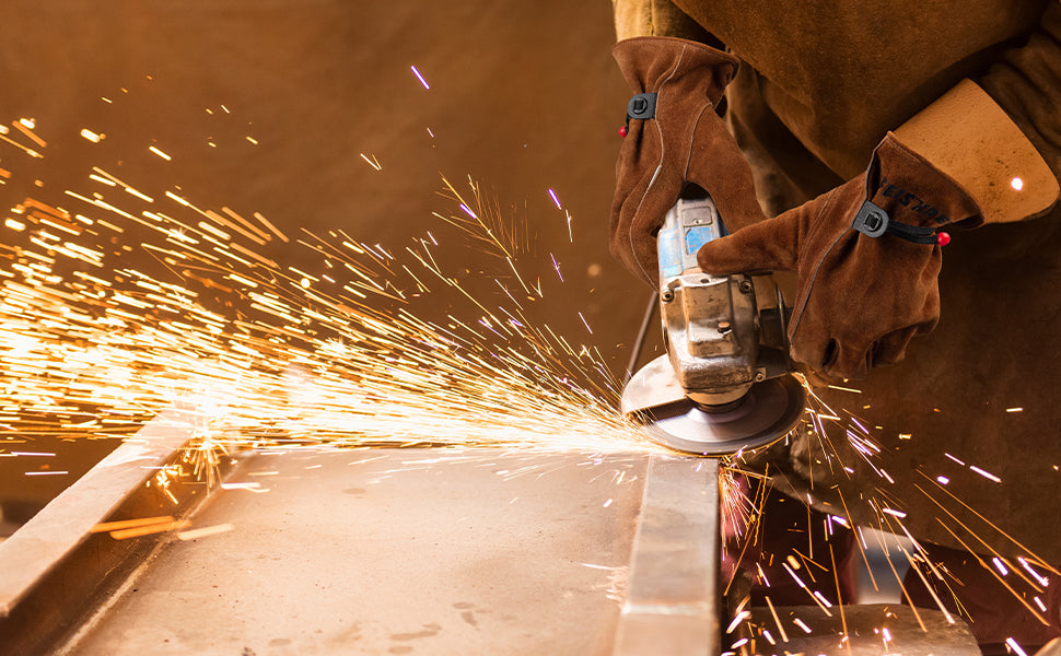 Grain Cowhide leather gloves with Partial internal leather lining