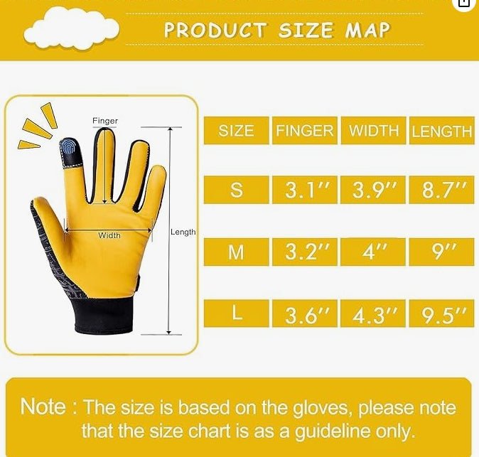 Real Leather Reflective Work Gloves