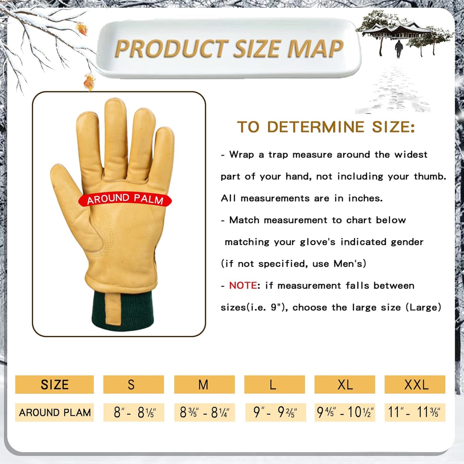 Real Leather moisture-resistant Cold Weather Gloves
