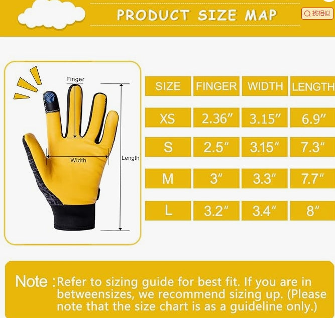Kids Reflective Real Leather Gloves