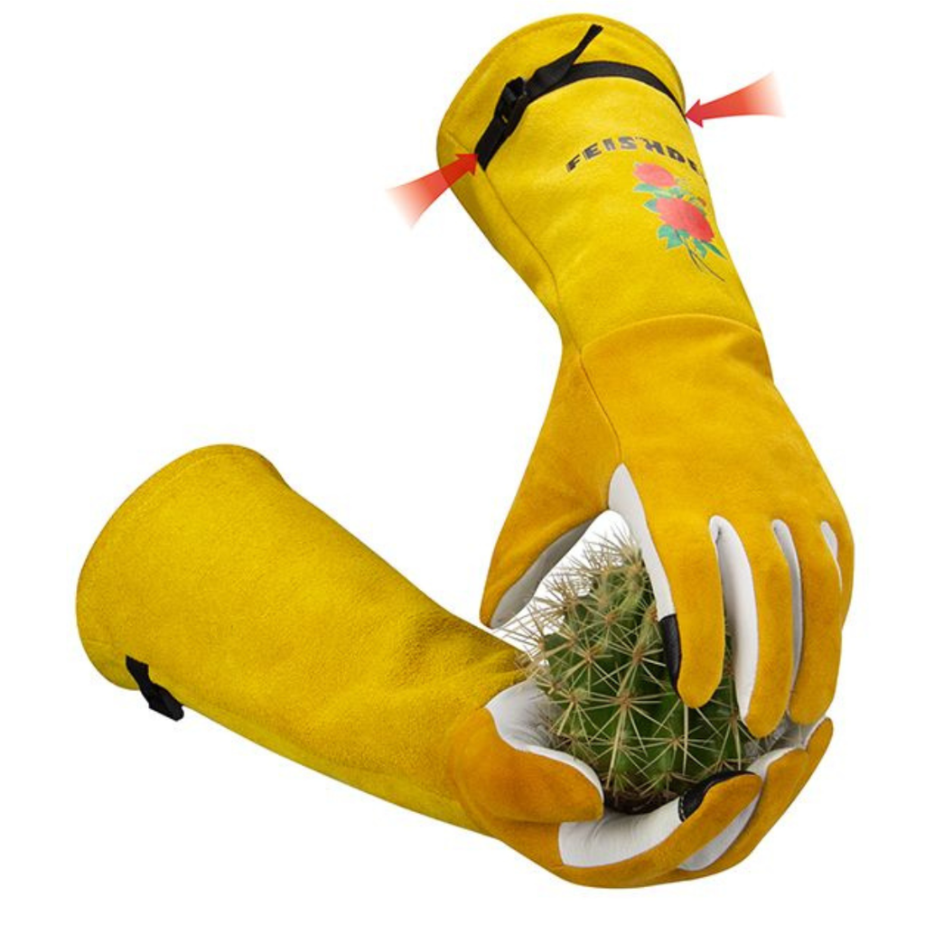 Real Leather Thorn Proof Long gardening Gloves