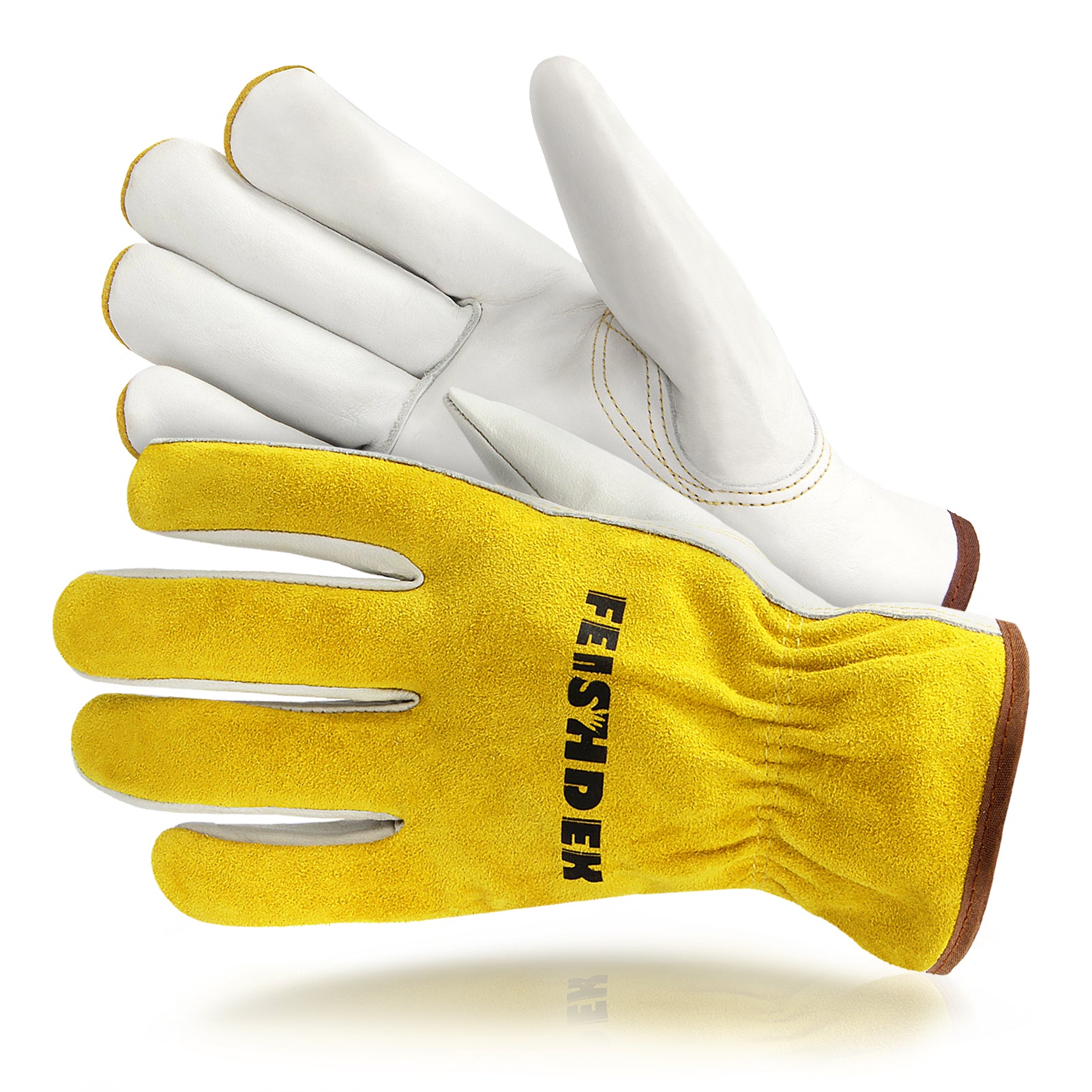 Heavy-Duty Cowhide Work Gloves with Elastic wrist