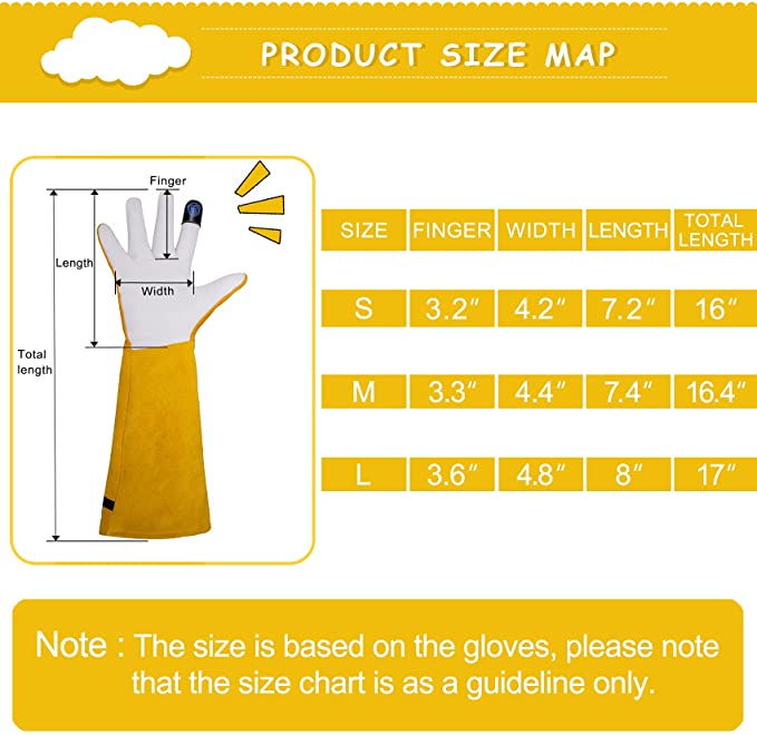 Real Leather Thorn Proof Long gardening Gloves