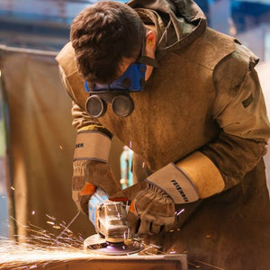 Heavy Duty Work Gloves with Leather Palm, Cowhide Leather Welding Gloves. Thorn proof, Cut resistant.