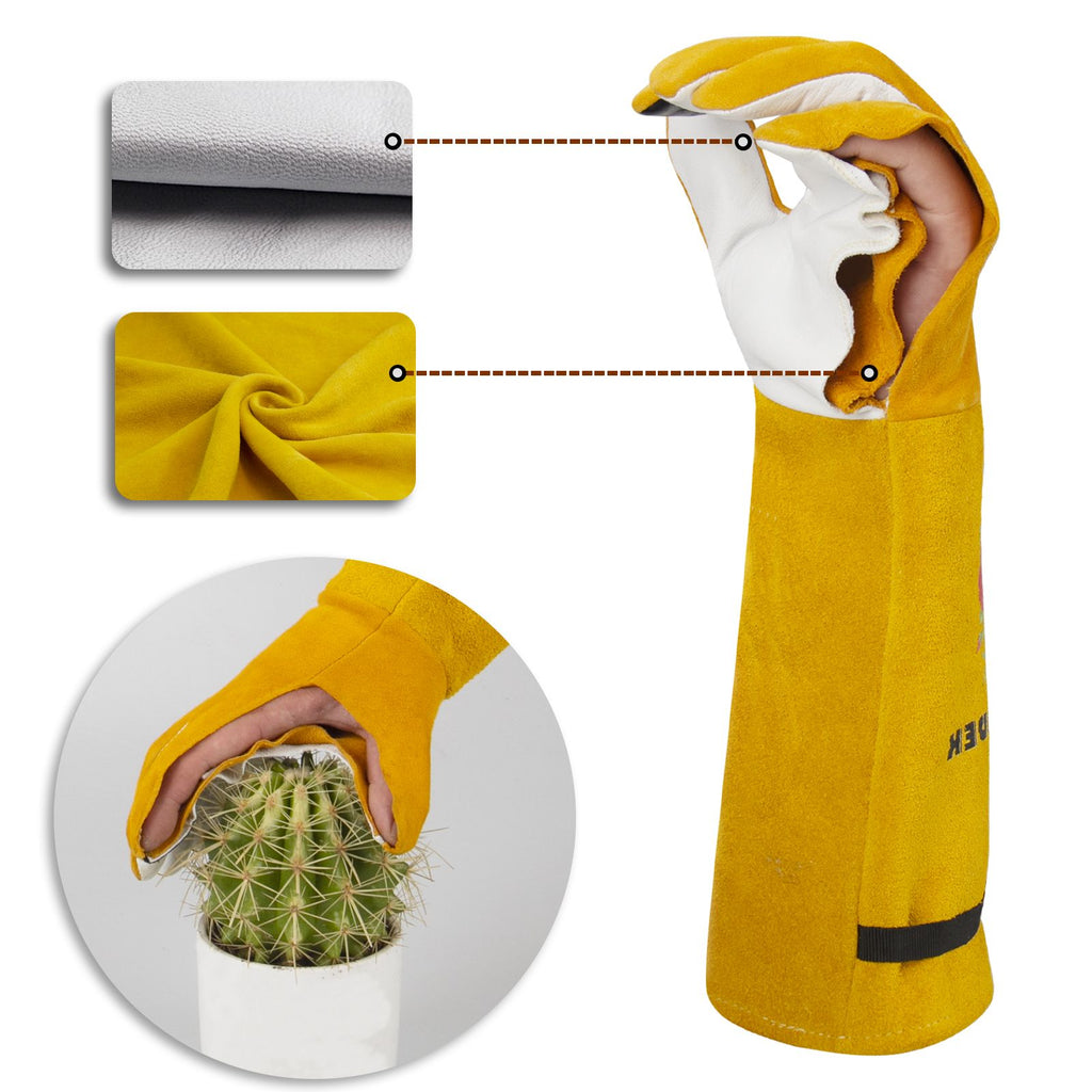 Real Leather Thorn Proof Long gardening Gloves