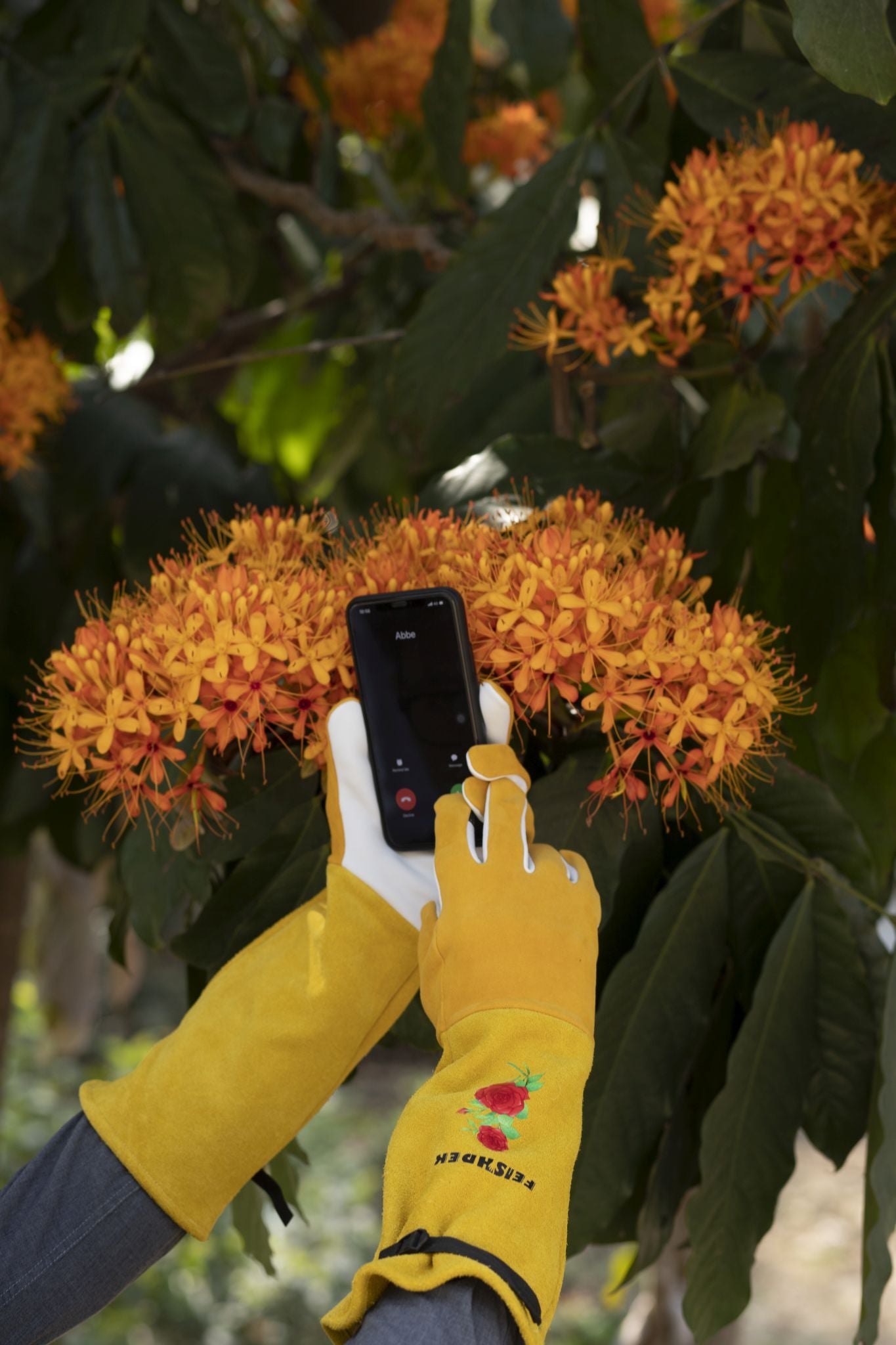 Real Leather Thorn Proof Long gardening Gloves