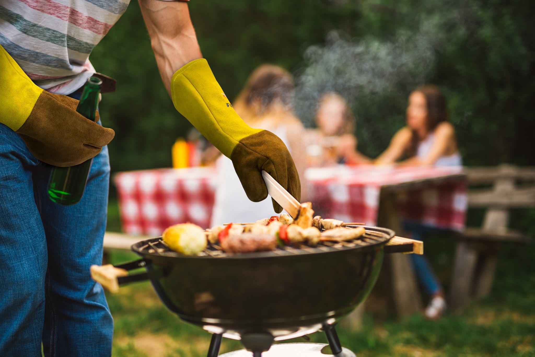 Real Leather Heat Resistant Cooking and BBQ Gloves