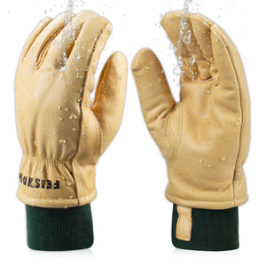 Real Leather Water-resistant Cold Weather Gloves