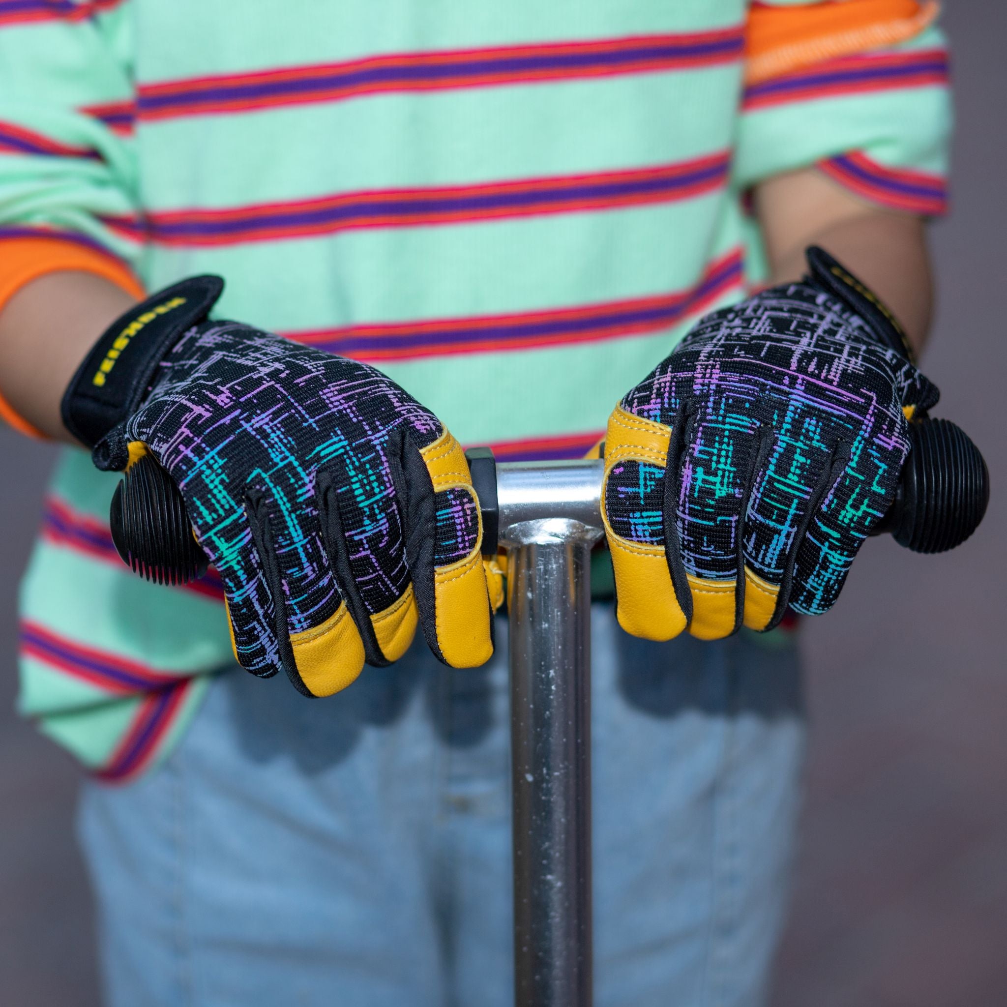 Kids Reflective Real Leather Gloves