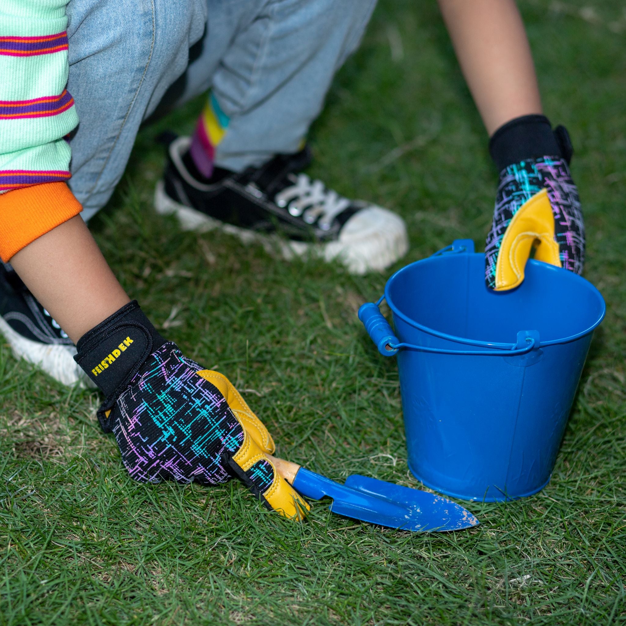 Kids Reflective Real Leather Gloves