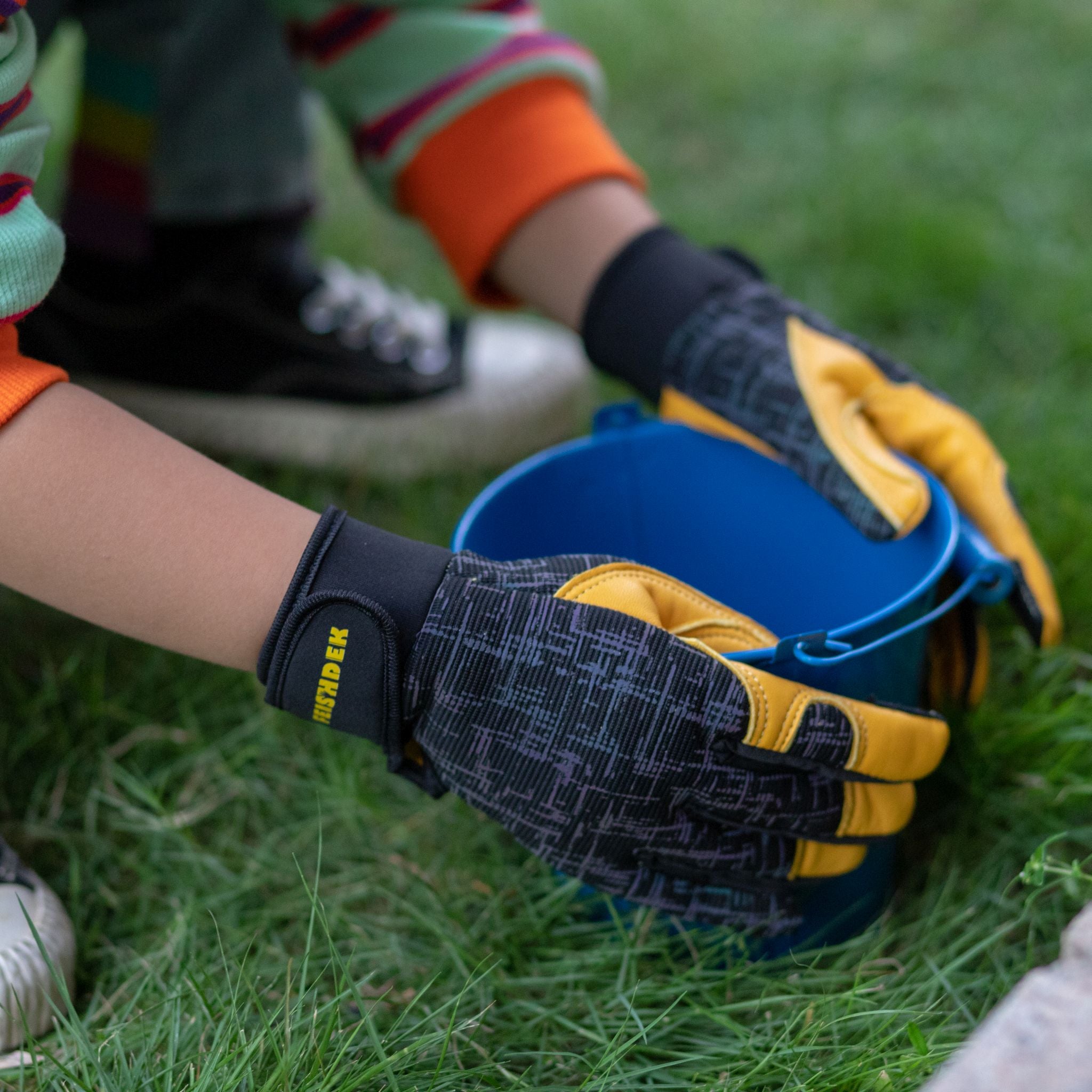 Kids Reflective Real Leather Gloves