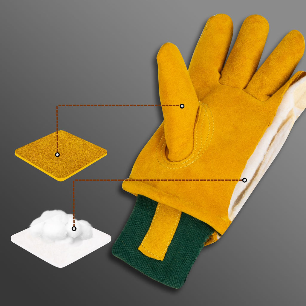 Real Leather Kids Waterproof Insulated Gloves