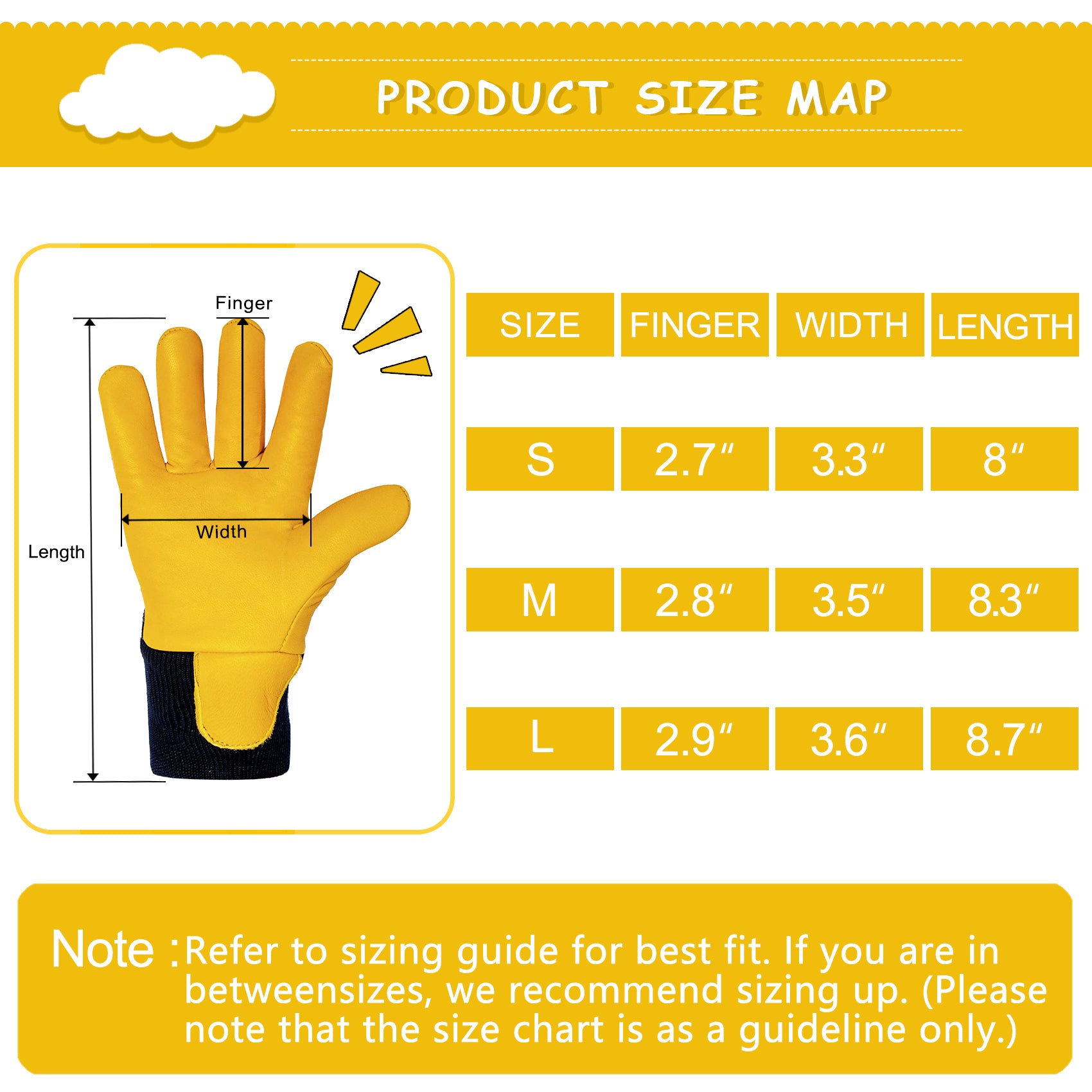 Real Leather Kids Elastic Wrist 3M Thinsulate Cold Weather Gloves