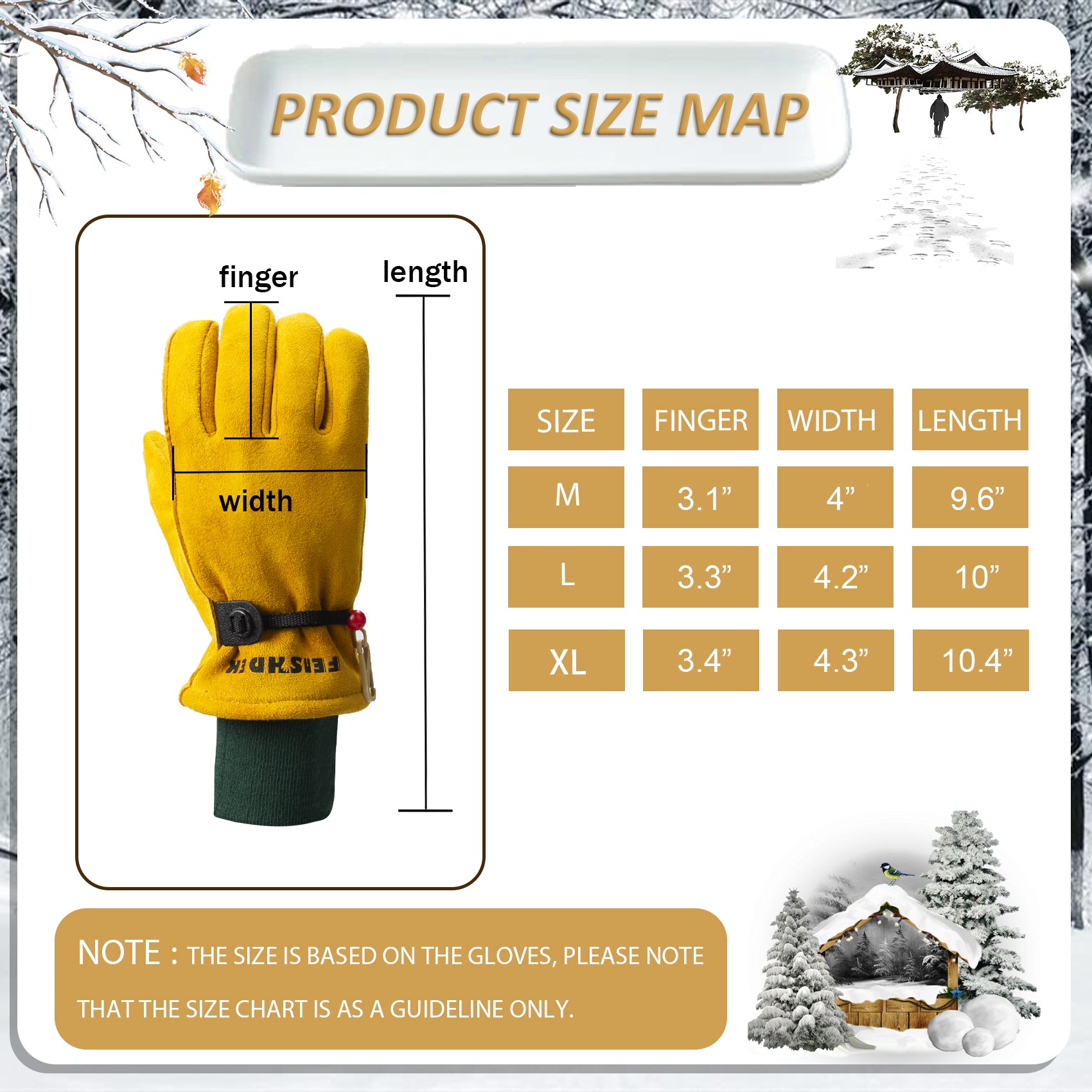 Real Leather Kids Waterproof Insulated Gloves